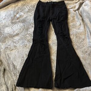 SHEIN Black Boot Cut Flare Pants